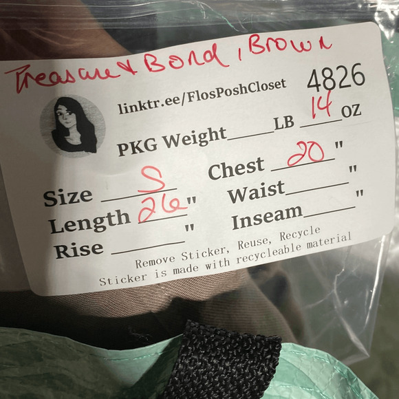 Treasure & Bond Women's Brown 3/4 Sleeve Collared Button Front Top Size Small - Picture 11 of 11